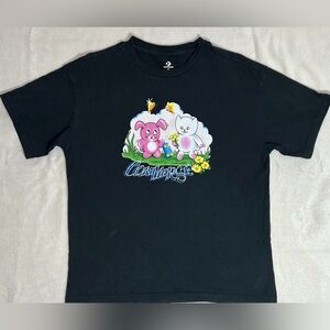 Converse Black Cotton Graphic T-Shirt Pink Bunny White Cat Women’s Size S